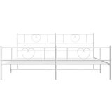 Metalni okvir kreveta uzglavlje i podnožje bijeli 200x200 cm | shoptok.hr