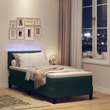  LED Box Spring Krevet Tamnozelena 80 x 200 cm Baršun | shoptok.hr