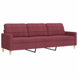  2-dijelni set sofa s ukrasnim jastucima boja vina od tkanine | Eponuda.com