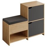 Hanah home cipelarnik haven shoe bench oak anthracite | ePonuda.com