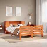 Maison Chic Posteljni okvir - Dvoposteljna postelja - Zakonska postelja brez vzmetnice voščeno rjav 135x190 cm borovina-J13303, (21762072) | Shoptok.si