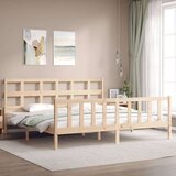  Kreveta s uzglavljem 200 x 200 cm od masivnog drva | shoptok.hr