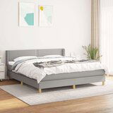  Box spring postelja z vzmetnico svetlo siva 180x200 cm blago, (20898631) | Shoptok.si