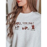 DStreet Bluza damska oversize z jamnikami JAMNIKOVE szara | Shoptok.si