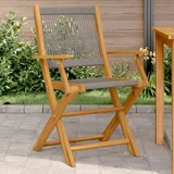 vidaXL Vrtne stolice 2 kom sive od drva bagrema i polipropilena