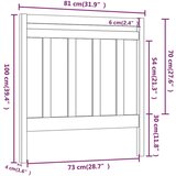  Uzglavlje za krevet sivo 81 x 4 x 100 cm od masivne borovine | shoptok.hr