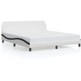 Maison Chic Posteljni okvir - Dvoposteljna postelja - Zakonska postelja z vzglavjem bel in črn 180x200 cm umetno usnje-J5800, (21773386) | Shoptok.si