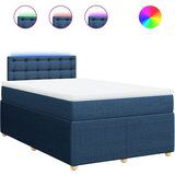 vidaXL Box spring postelja z vzmetnico modra 120x190 cm blago, (21306677) | Shoptok.si