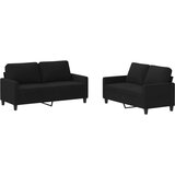  2-dijelni set sofa s jastucima crni od tkanine | shoptok.hr