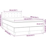  Box spring postelja z vzmetnico LED krem 120x200 cm blago, (20725139) | Shoptok.si