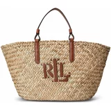 Polo Ralph Lauren Shopper torba 'SHELBIE' boja devine dlake (camel) / ecru/prljavo bijela / smeđa
