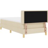  Postelja z vzmetnico z vzmetnico krema 100 x 200 cm blago, (5000023004) | Shoptok.si