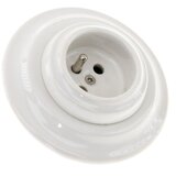  Reblig - Porcelanska retro kućna utičnica sa okvirom 250V/16A bela | Eponuda.com