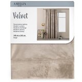 Restilo Bež žametna zavesa AmeliaHome Velvety, 245 x 140 cm | Shoptok.si