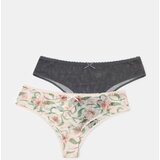Sinsay Brazilske gaćice od mrežastog materijala s poliamidom s cvjetnim motivom 2 pack | shoptok.hr