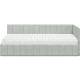 vidaXL Kotna postelja z vzmetnico Svetlo siva 90 x 200 cm Žamet | Shoptok.si