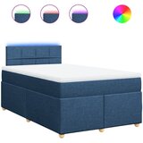 vidaXL Box spring postelja z vzmetnico modra 120x190 cm blago, (21304548) | Shoptok.si