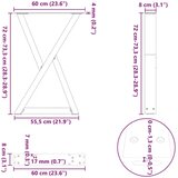 vidaXL Noge za blagovaonski stol 2 kom Prirodni čelik 60x(72-73,3) cm | shoptok.hr