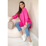 Kesi Włoski Cotton muslin shirt oversize pink | Shoptok.si