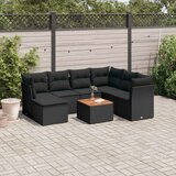  8-dijelni set vrtnih sofa od poliratana s jastucima crni | shoptok.hr