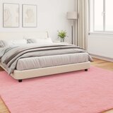  Protuklizni tepih od umjetnog zečjeg krzna OLITE Ružičasta 200 x 200 cm | Shoptok.si