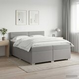  Boxspring krevet s madracem Svjetlosiva 200 x 200 cm Tkanina | shoptok.hr