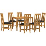  Blagovaonski set 7 kom. Crna Čvrsto Hrastovo Drvo | shoptok.hr