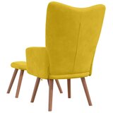  Stolica za opuštanje s osloncem za noge boja senfa baršunasta | shoptok.hr
