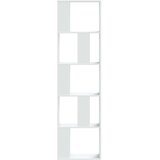 vidaXL Knjižna omara 5-nadstropna bela 45x23,5x162,5 cm inž. les | Shoptok.si