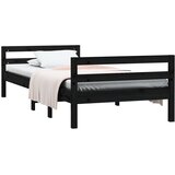 Okvir za krevet crni 75 x 190 cm od masivne borovine | shoptok.hr