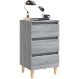  Noćni ormarić s drvenim nogama boja sivog hrasta 40x35x69 cm | shoptok.hr