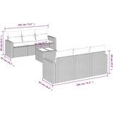  7-dijelni set vrtnih sofa od poliratana s jastucima crni | shoptok.hr