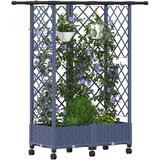  Povišeni krevet s mrežom i krovom Siva 124 x 40 x 127 cm PP | shoptok.hr