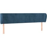  The Living Store Vzglavje z ušesi temno modro 163x23x78/88 cm žamet - Vzglavje, (21456187) | Shoptok.si