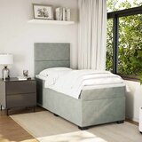 Box spring krevet s madracem svjetlosivi 90x190 cm baršunasti | shoptok.hr