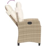  Vrtna garnitura - 5-dijelni vrtni blagovaonski set od poliratana s jastucima bež - 80 x 80 x 74 cm Sa naslonom za noge 4 | shoptok.hr