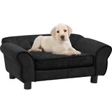 vidaXL Pasji kavč črn 72x45x30 cm iz pliša | Shoptok.si
