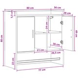 Polica na zidu Zidna montaža Bijela 80 x 36 x 80 cm | shoptok.hr