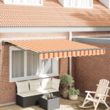 vidaXL ručni pomični suncobran - Žuta i narančasta, 300 x 250 cm | shoptok.hr