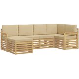  Set vanjskih sofa 6 pcs Bijela i bež 247 x 128,5 x 73 cm | shoptok.hr