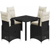  5-dijelni vrtni bistro set od poliratana s jastucima crni | shoptok.hr