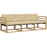  Set vanjskih sofa s jastukom 3 pcs Bijela i bež | shoptok.hr