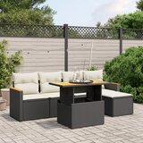 vidaXL 6-dijelni set vrtnih sofa s jastucima crni od poliratana | shoptok.hr