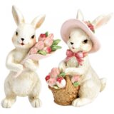 Uskršnji zeka sa buketom lala 7x12x6 cm | Eponuda.com