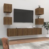 The Living Store Komplet TV omaric 6-delni rjav hrast inženirski les - Komplet TV Omaric, (21373824) Cene