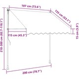 Tenda na ručno uvlačenje 200 cm narančasto-bijela prugasta | shoptok.hr