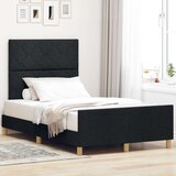 vidaXL Crni okvir kreveta od tkanine 120x190 cm | shoptok.hr