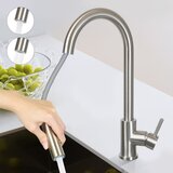 Nettlife Kuhinjska pipa z izvlečno pršilno glavo, visok tlak, nerjaveče jeklo, dvojni curek, vrtljiv za 360°, nikelj, (22148967) | Shoptok.si