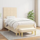 The Living Store Box spring postelja z vzmetnico krem 90x190 cm blago - Box Spring Postelja, (21515045) | Shoptok.si