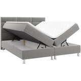 CARRYHOME postelja z vzmetnico 180 cm x 200 cm , tekstil modra, siva | Shoptok.si